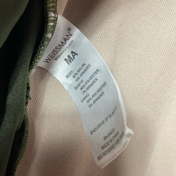 Weissman Dance Bodysuit with Train Green Size Medium Great Stretch - Picture 3 of 4